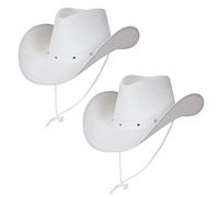 2 chapeaux de cowboy Texas blancs