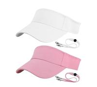 2 Chapeaux De Soleil pour Femmes, 2 Cordes Anti-Perte, Chapeau De Tennis De Sport, Chapeau De Course pour Femmes, Chapeau Réglable