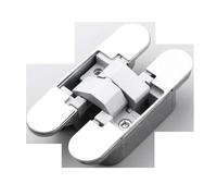 2 charnières invisibles en acier inoxydable à boucle croisée for portes et fenêtres - Accessoires de meubles Pour Porte(Silver)