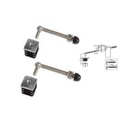 2 charnières M12 bouchons alu pour portillon de jardin, 40x40mm L 150mm LOCINOX