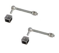 2 charnières M16 bouchons alu 40x40mm pour portillon de jardin, L 160mm LOCINOX