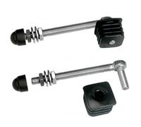 2 charnières M16 pour portillon de jardin bouchons 40x40mm long. 180mm LOCINOX