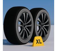 2 Chaussettes de neige homologuées EN 16662-1, Couleur Noir, Taille XL, Chaînes à neige textiles, Snow Sock pour Auto (Noir, XL)