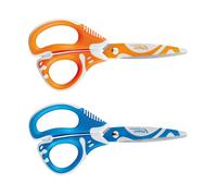 2 Ciseaux Scolaire 13cm Zenoa Fit - Maped - 1 Ciseau Bleu et 1 Ciseau Orange pour l'Ecole. Fournitures Scolaires