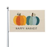 2 citrouilles avec texte Happy Harvest Yard House Drapeaux, 9,5 x 1,5 m avec œillets, décoration d'intérieur ou d'extérieur