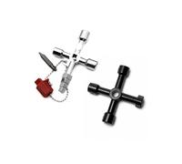 2 Clé Universelle Multifonction 4 Voies, Clé En Croix Avec Embouts Triangle, Carré Pompier, Outil Polyvalent Pour Compteurs D’Eau, Armoires Électriques Et Applications Domestiques Ou Professionnelles