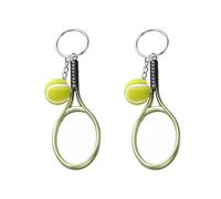 2 Clés De Raquette De Tennis, Bandes-Annonces D'Éléments Sportifs, Pendentifs De Clés De Tennis Créatifs, Bandes-Annonces De Décoration d'emballage (Vert).