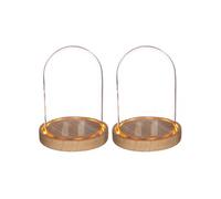 2 cloches en verre lumineuses 16,5 cm x Ø 12,5 cm