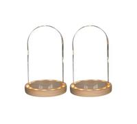 2 cloches en verre lumineuses 21,5 cm x Ø 14 cm