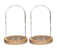 2 cloches en verre lumineuses 21,5 cm x Ø 14 cm