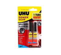 2 Colles Extra Forte Et Rapide Power Glue Gel 3g - Uhu