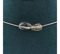2 Collier de perles de citrine brésilienne. Chaîne en acier inoxydable