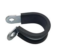 2 colliers de serrage renforcés en acier galvanisé, de type R, avec revêtement en caoutchouc, for tuyaux simples, largeur de bande de 20 mm (6-65 mm).(60mm(2pcs))