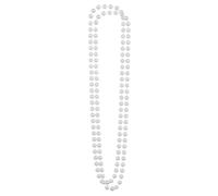 2 COLLIERS PERLES BLANC ADULTE - Accessoire de déguisement bijou fantaisie
