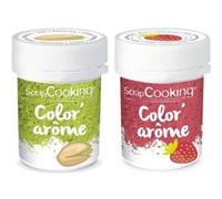 2 colorants alimentaires - arômes fraise et pistache - ScrapCooking G