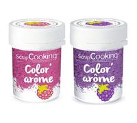 2 colorants alimentaires aux arômes de framboise & mûre