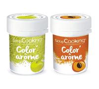 2 colorants alimentaires aux arômes de pomme & abricot - ScrapCooking