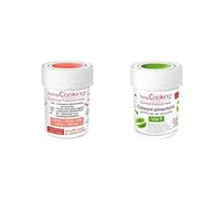 2 colorants alimentaires en poudre - corail-vert