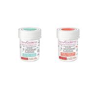 2 colorants alimentaires en poudre - corail-vert d'eau