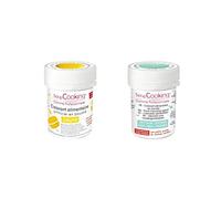 2 colorants alimentaires en poudre - jaune-vert d'eau