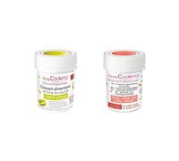 2 colorants alimentaires en poudre - vert citron-corail