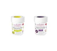 2 colorants alimentaires en poudre - violet-vert citron
