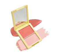 2 Colors Blush Abricot Rose, Finition Blush Poudre Mate en Cème Naturelle | Fard a Joue Avec Miroir, Longue Durée Highly Pigmented, Utilisable Fard a Joue et Fards à Paupières, Maquillage Femme