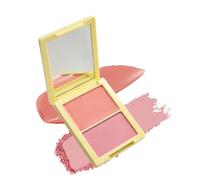 2 Colors Blush Peche Rose, Finition Blush Poudre Mate en Cème Naturelle | Fard a Joue Avec Miroir, Longue Durée Highly Pigmented, Utilisable Fard a Joue et Fards à Paupières, Maquillage Femme