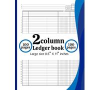 2 Column Ledger Book: Accounting Notebook for Bookkeeping and Financial Record Keeping: Simple 2 Column Accounting Ledger for Small Business, Office, ... & Expense Tracker, 8.5” x 11”, 100 Pages