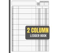 2 Column Ledger Book for Bookkeeping: Accounting Log for Small Business, Income & Expense Tracker, Personal Finance Notebook, Columnar Pad for Budgeting | 8.5 x 11 Inches