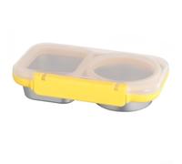 2 Compartment Stainless Steel Lunch Box 400ml Leak-Proof(Yellow)