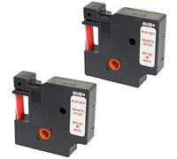2 Compatibles Rubans d'étiquettes 45015 S0720550 rouge sur blanc 12mm x 7m pour DYMO LabelManager LM 160 210D 220P 260P 280 360D 420P 450D 500TS PnP MobileLabeler LabelPoint LabelWriter LW 450 Duo