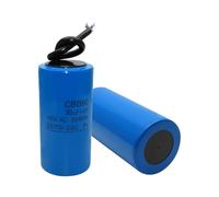 2 condensateurs de démarrage moteur CBB60, 30 µF/450 V, condensateur cylindrique rond de grande taille (100 x 50 mm) avec 2 fils pour moteurs à courant alternatif, pompes à eau, machines à laver