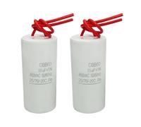 2 condensateurs de démarrage moteur CBB60, 35 µF/450 V, condensateur cylindrique rond 73 x 37 mm (2,87 x 1,46 po) avec 2 fils pour moteurs à courant alternatif, pompes à eau, machines à laver