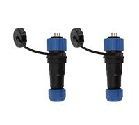 2 connecteurs d’aviation étanches IP68 SD16, prise femelle SD16 et douille mâle avec filetage G3/8, coupleur électrique scellé de grande résistance pour usage industriel en extérie (Écrou arrière