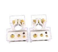 2 connecteurs de bornes de batterie automobile positifs et négatifs de calibre 0/2/4/8/10, cales for auto et marine(Silver gold kit)