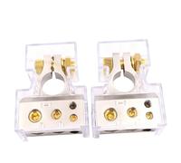 2 connecteurs de bornes de batterie automobile positifs et négatifs de calibre 0/2/4/8/10, cales for auto et marine(Gold silver kit)