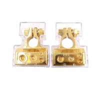 2 connecteurs de bornes de batterie automobile positifs et négatifs de calibre 0/2/4/8/10, cales for auto et marine(Gold with cover)
