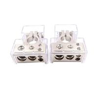 2 connecteurs de bornes de batterie automobile positifs et négatifs de calibre 0/2/4/8/10, cales for auto et marine(Silver with cover)