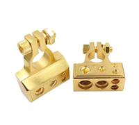 2 connecteurs de bornes de batterie automobile positifs et négatifs de calibre 0/2/4/8/10, cales for auto et marine(Gold)