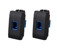 2 connecteurs de prise fibre optique à encastrer, compatible avec Bticino Living International, couleur noire, série MBL, compatible avec supports standard, prise FO pour réseau de données et FTTH