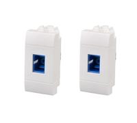2 connecteurs de prise fibre optique à encastrer, compatible avec Bticino Living Light, couleur blanche, série MBL, compatible avec supports standard, prise FO pour réseau de données et FTTH