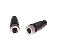 2 connecteurs M12 5 broches femelle, fiche de connecteur d'actionneur aéronautique, connecteur circulaire codé M12 B IP67 connecteur femelle sans vis terminal fileté étanche