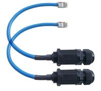 2 connecteurs RJ45 étanches Cat5/5E/6 8P8C IP67, câble Ethernet LAN Double tête avec bouclier Cat6