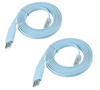 2 Console Cable USB vers RJ45, Câble de Console 1,8m pour Cisco, Ubiquiti, Mikrotik, TP-Link, Routeurs et Switches, Cable Console USB RJ45 pour Appareils Réseau Compatible Windows, Linux, Mac OS, Bleu