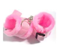 2 Contraintes Ajustable Chevilles ou Poignets en Fourrure Rose