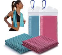 2 Cooling Towels (100 X 30 Cm),Cooling Towel Perfect As Microfibre Sports Towel Or Cooling Towel For Fitness,Sports,Travel,Yoga