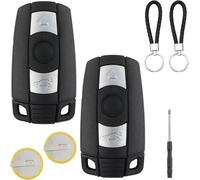 2 Coque De Clé De Voiture Intelligente Avec Batterie Lir2025 Boîtier De Clé Plip Clé Télécommande Avec Lame Compatible Pour Bmwserie 1 3 5 6 X1 X5 E71e72 E81 E82 E84 E87 E89 E88 E90 E91 E92 E93