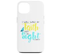 2 Cor. 5:7 - Je marcherai par la Foi et Non par la Vue, Papillon Coque pour iPhone 13