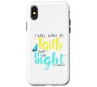 2 Cor. 5:7 - Je marcherai par la Foi et Non par la Vue, Papillon Coque pour iPhone X/XS